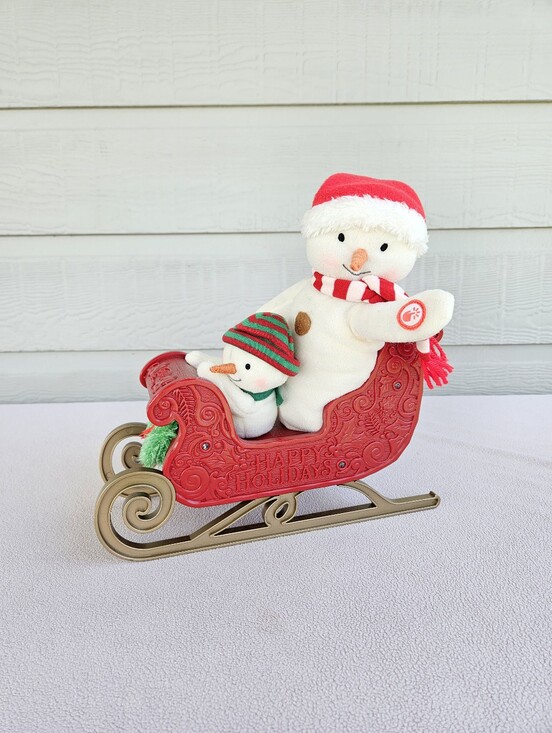 Hallmark Other - Hallmark Jingle Pals 2016 Singing Animated Snowman Sleigh Musical Plush WORKS
